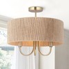 Maxax 3-Lights Rattan Ceiling Light Fixtures Boho Farmhouse Chandelier, 17.7"