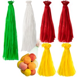 Treela 600 Pieces Reusable Mesh Bags Reusable Produce Seafood Onion Vegetable Storage Mesh Net Nylon Poly Bags for Crawfish Shellfish Crab Grocery Toys Fruits, 4 Sizes