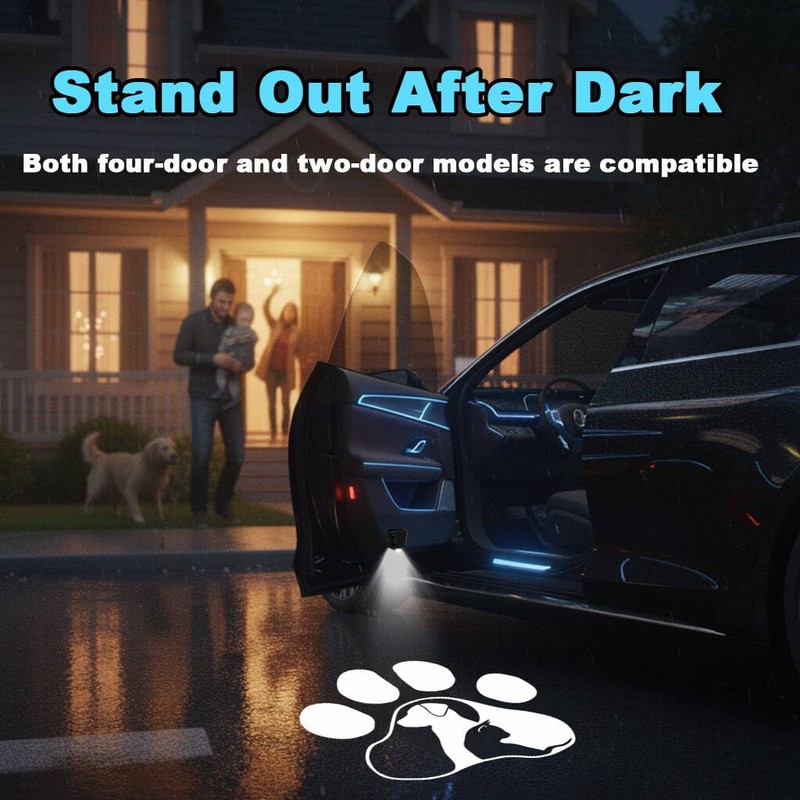 2PCS Compass Car Door Light Logo Projector LED Welcome Lamp