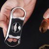 KEENSUN Zinc Alloy V-Cut Cigar Cutter (Silver and Black CNC