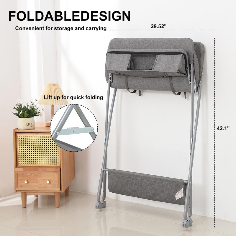 Portable Baby Changing Station with Adjustable Height - Foldable Diaper