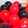 PMLAND 100 Pieces Black and Red Latex Party Balloons 12