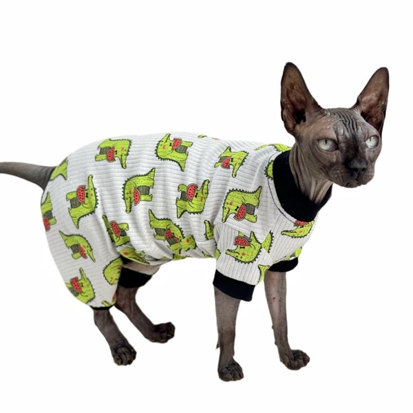Sphynx Cat Four Leg Cotton Pajamas Elastic Pet Clothes for