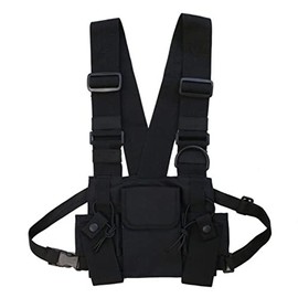 Multi-Pocket Chest Rig Bag Utility Vest Chest Bag for Men Hands Free Radio Front Pack Pouch Hip Hop Chest Pack Functional Tactical Harness for Women Running Exercise Hiking Camping