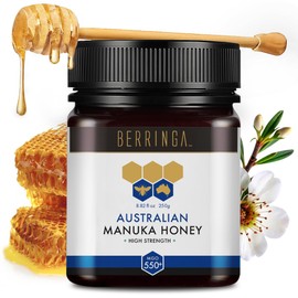 Berringa Manuka Honey Organic MGO 550+ High Strength, Supports General Wellbeing & Digestive Balance - 100% Raw, Pure & Unfiltered, Sustainably Sourced from Australia - (8.82 oz)