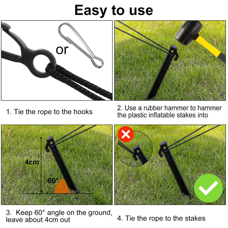 Fabulas Inflatable Stakes Set, 12 Pcs 8.5’’ Heavy Duty Plastic