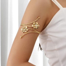Arm Cuff Jewelry for Women Adjustable Upper Arm Cuff Bangle Gold Jewelry Gifts for Women Greek Goddess Dress Trendy Jewelry Gifts