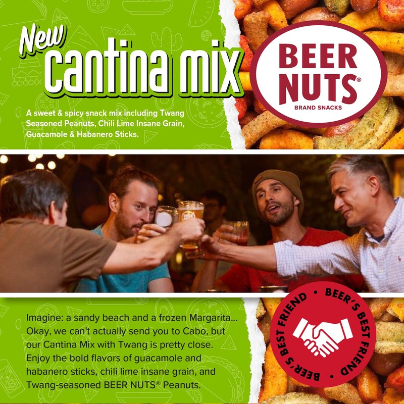 BEER NUTS Variety Pack, Habanero Bar Mix, 12oz Cantina Mix