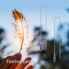 Feather Threader Earrings Sterling Silver Feathers Long Drop Pull Through