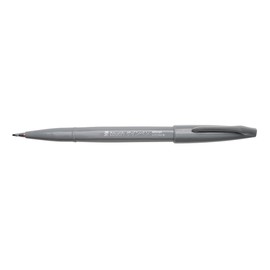 Pentel Fude Touch Sign Pen, Gray, Felt Pen Like Brush Stroke (SES15C-N)