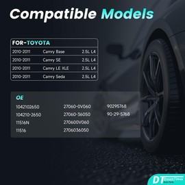 Dreamtimes High Output Alternator 104210-2650 For/Toyota Camry 2010-2011 L4 2.5L 12V 100A 4-Groove, OE Replacement # 11516N, 2100735, 210-0735, Upgraded