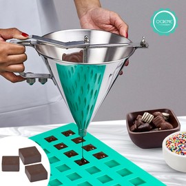 O'Creme Square Brownie Silicone Mold for Chocolate Truffles, Ganache, Jelly, Candy, Pralines, and Caramels