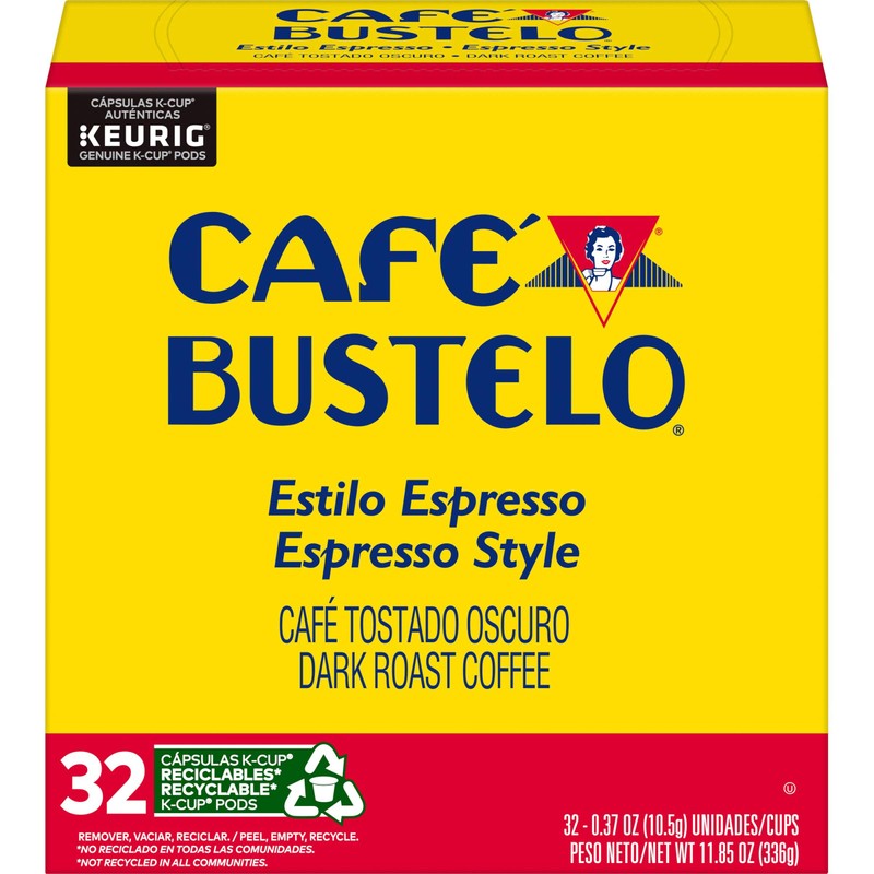 Café Bustelo Espresso Style Dark Roast Coffee, 32 K Cups