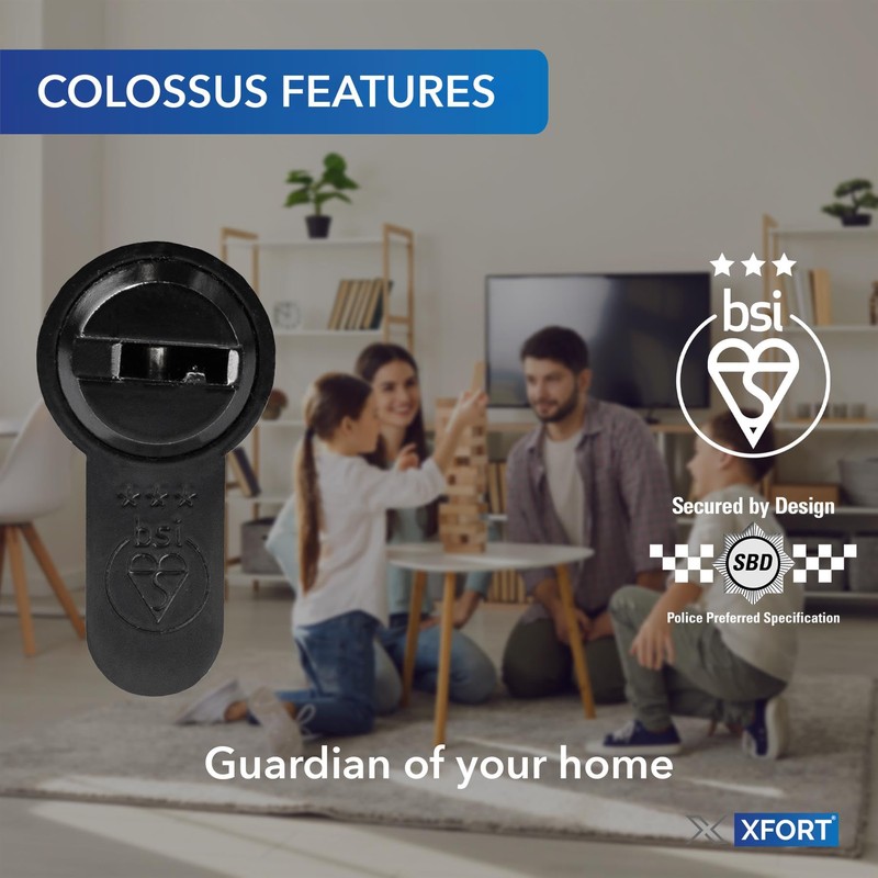 XFORT Colossus Matt Black 3 Star Kitemarked Keyed Alike Euro