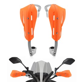 WODHMIEY Dirt Bike Handguards Hand Guards,Adjustable Handlebar Hand Guards,Motorcycle Handguards with Lock Screw,Fit 7/8 22mm & 1 1/8 28mm Handlebar (Orange (Silver Aluminum