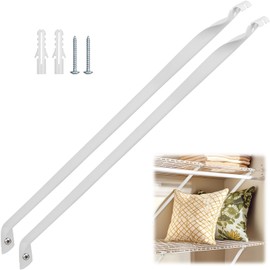 2 Packs Support Brackets for Wire Shelving,12 Inch Wire Shelf Brackets Metal Wire Closet Shelf Brackets with Anchors and Pins for Installation Wire Shelving Support Brackets