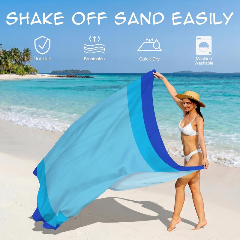 Aroveea Beach Blanket Waterproof Sandproof 1-7 Adult Oversized 78 ''
