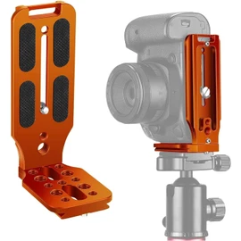 DSLR Camera L Bracket Vertical Horizontal Switching Tripod Quick Release Plate with Screws Wrench Compatible with Canon/Nikon/Sony/DJI Osmo Ronin Zhiyun Stabilizer Tripod Monopod (Orange)