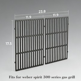 Tombili 17.5" Grill Grates for Weber Spirit 300 & Spirit II 300 Series E310 E315 E320 E330, Spirit 700, Genesis 1000-3500, Silver/Gold Gas Grills, Replacement Parts for Weber 7638, 7639