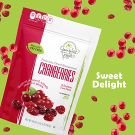 Dried Cranberries 20 oz Resealable Pouch | Premium Sweetened Dried Fruit | Individual Snack Packs | Healthy Antioxidant, Gluten-Free, Kosher, Vegan Friendly | Use as Salad Topper, Baking, Cooking | Gourmet Grove