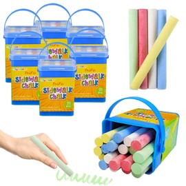 Mini Sidewalk Chalk, Sidewalk Chalk for Kids, Assorted Colored Mini Chalk Pieces, Perfect For Party Favors (6-Pack)