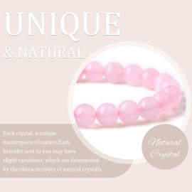 1 x Pink Natural Stone Bracelet Women Bracelet Mother's Day Gift Birthday Gift for Mom Wife Girlfriend