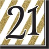 Creative Meilenstein-Papierservietten, Schwarz-und-Gold, Packung mit 16 Stück, schwarz / gold, One
