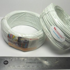 White Round - Heavy Duty 150ft Wire Gauge #20 Round (Dia 1.5mm) Plastic Twist Ties Rolls