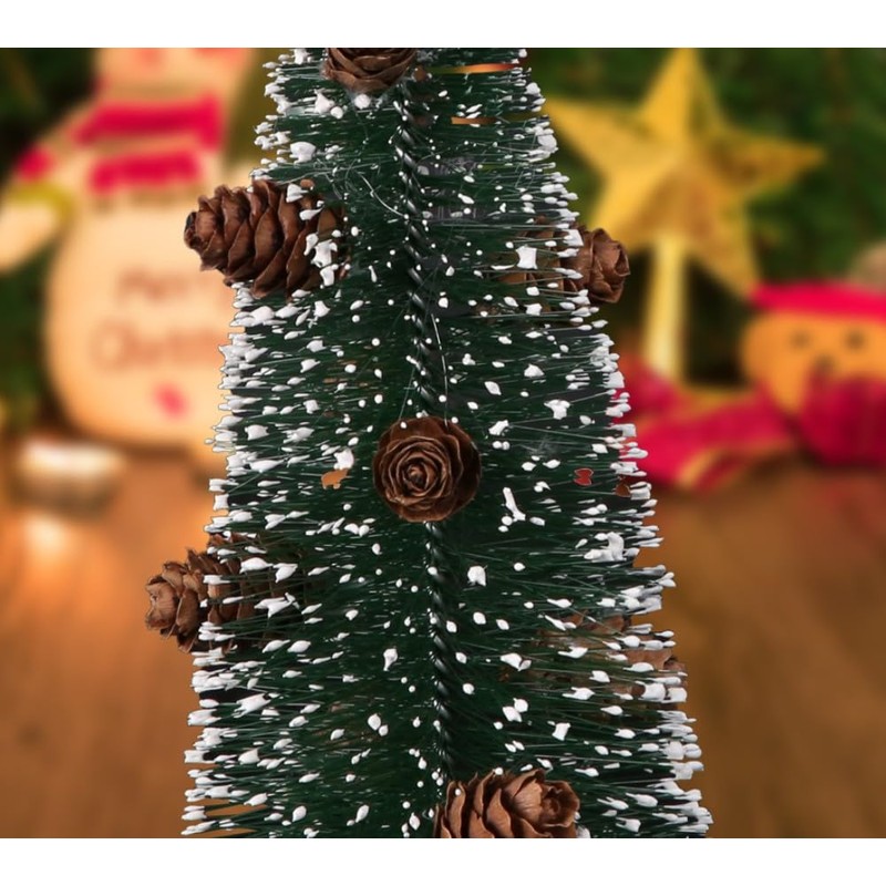Mini Green Christmas Tree, Artificial Small Pine Tree, Snow Tree