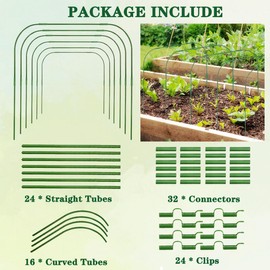 8 Sets Greenhouse Hoops for Raised Beds, 35.4" x 31.5" DIY Garden Hoops,Rustproof Plastic Coated Metal Grow Tunnel, Garden Tunnel Row Cover Hoops Kit,Grow Tunnel Support Frame for Plant Cover
