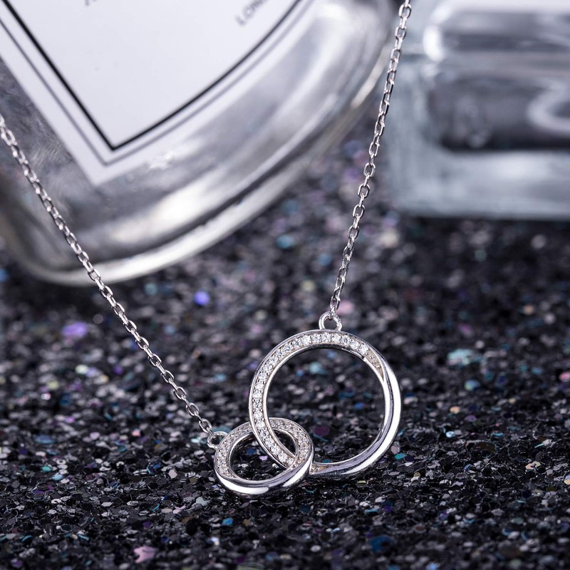 BlingGem Necklace for Women 925 Sterling Silver Cubic Zirconia 2