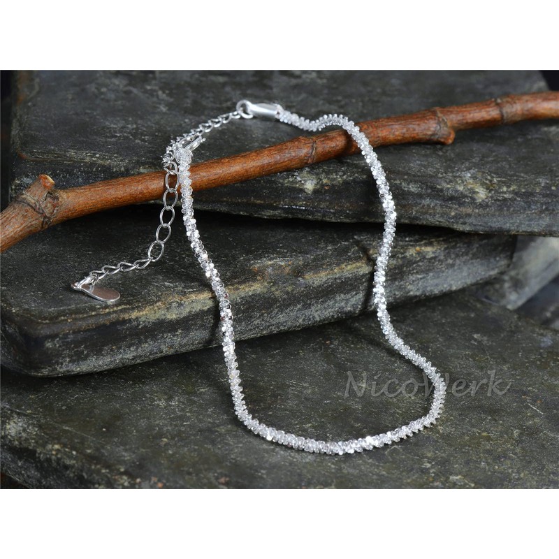 NicoWerk women's anklets silver simple made of 925 sterling silver