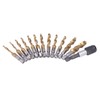 13Pcs/Set Combination Drill Tap High Speed Steel Titanium Plated Hex