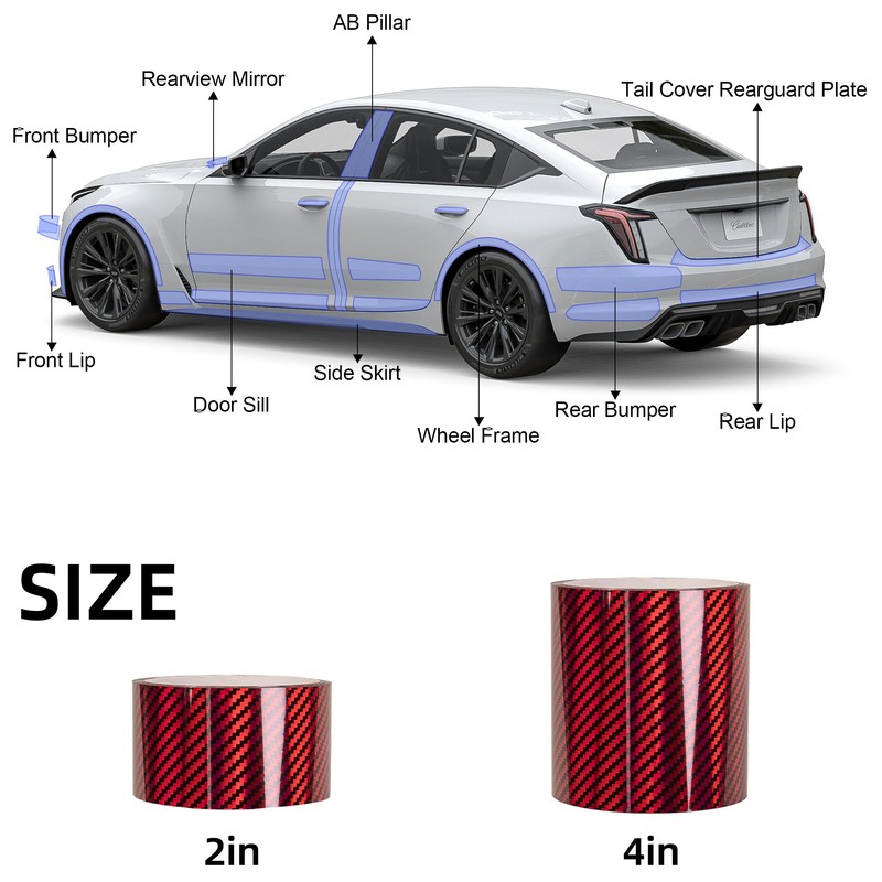 Lypumso 2D Carbon Fiber Vinyl Wrap, 4 Inch x 20ft