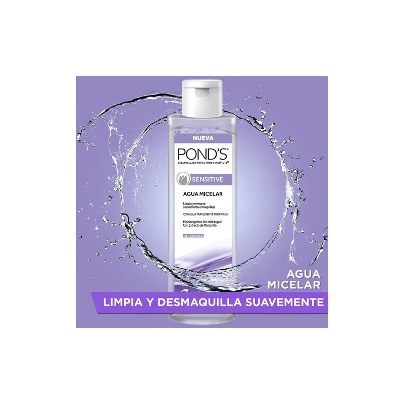 Agua Micelar Ponds Piel Sensible Hipoalergénica 300ml