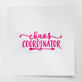 Decal Stickers of Chaos Coordinator Phrase Silhouette (Pink) (Set of 2) Premium Waterproof Vinyl Decal Stickers for Laptop Phone Accessory Helmet Car Window Mug Tuber Cup Door -ANDstic705176PI040522