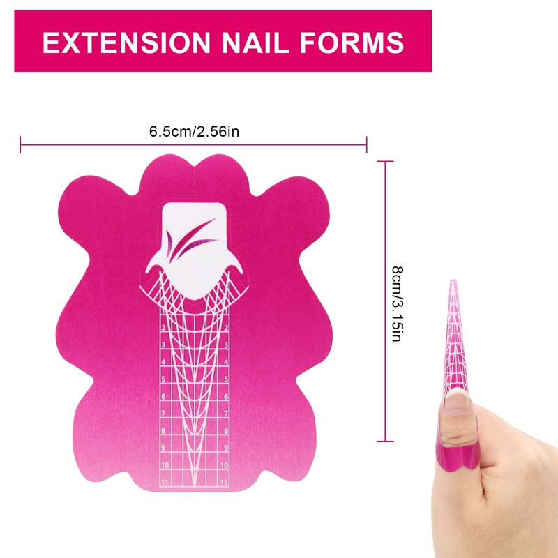 AHIER Nail Forms, 100PCS Acrylic Nail Forms, Butterfly Nail Extension
