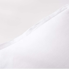 meadow park Stone Washed French Linen European Pillow Shams, Set of 2 Pieces, 26 inches x 26 inches Square Euro Sham, Super Soft, 1 inches Flange, White Color