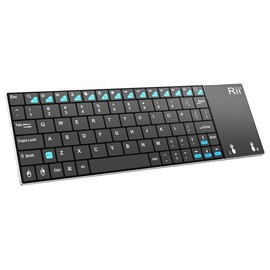 Rii K12BT Ultra Slim Portable Mini Wireless Bluetooth Keyboard with Large Size Touchpad Mouse,Stainless Steel Back Cover for PC,Surface Pro 2,3,Android iOS Tablet PC/Galaxy Tabs,Smart TV Box,Windows