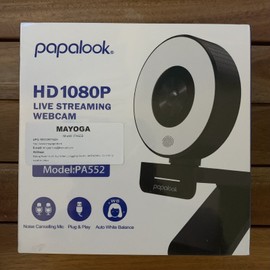 Papalook PA552 HD 1080P Live Streaming Webcam with Studio-Like Ring Light