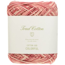 Yokota DARUMA Trad Cotton Yarn, Medium Point, 100% Cotton, Colorful Col.104, Pink, 0.9 oz (25 g), Approx. 32.5 ft (108 m), 5 Ball Set