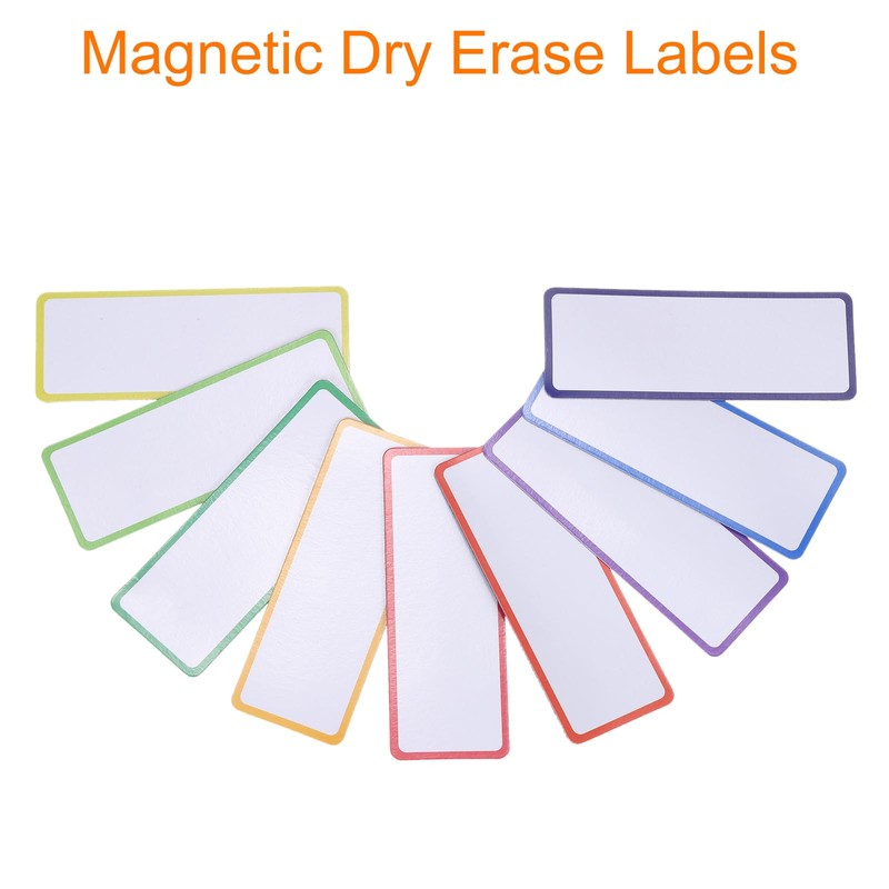QUARKZMAN Pack of 54 Magnetic Whiteboard Labels 3 x 1