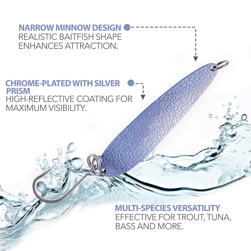 Hammer Crocodile Spoon Fishing Lures 5 oz, 5 Pcs Chrome