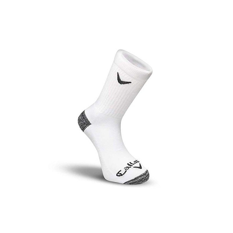 Callaway Men's 2022 Callaway Men's Sport Crew Socks, White, 3