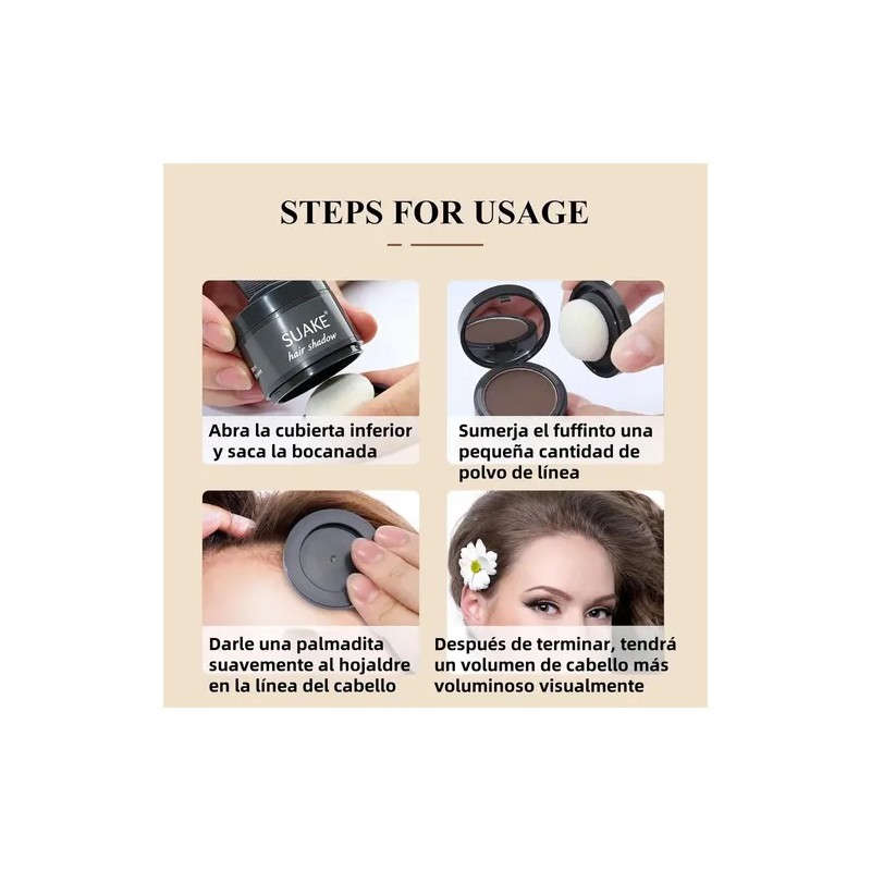Polvo De Maquillaje Fibra Capilar Cubre Raíz De Cabello