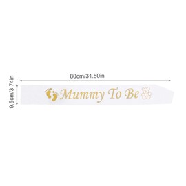 HRLORK Mummy to Be Sash Baby Shower Satin Sash for Mum to Be Party Decoration Party Supplies for Women Gifts（White）