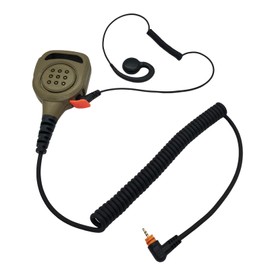 stdgove IP65 Waterproof Hand Mic Radio Microphone 1 Jack Remote Lapel Shoulder Speaker with 3.5 Audio for Motorola sl300 sl7550 Wave TLK 100 110 sl7580e sl7590e sl3500e sl1k sl1m sl7000 rm250 (Tan)