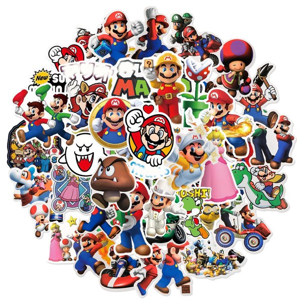 Super Stickers Bros for Kids, 50Pcs Cute Stickers for Boys,