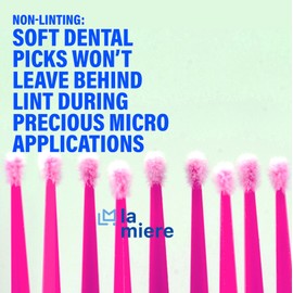 LA MIERE 400Pcs/Box Bendable Dental Microbrush Applicator, Disposable Micro Brushes International Fine 2.0mm Pink