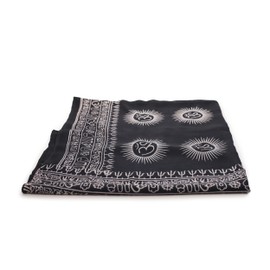 Prabhuji's Gifts Meditation Yoga Prayer Shawl - Mantra Om - Black Large